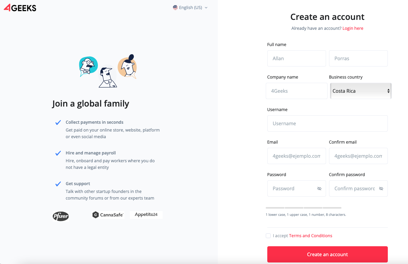 create account