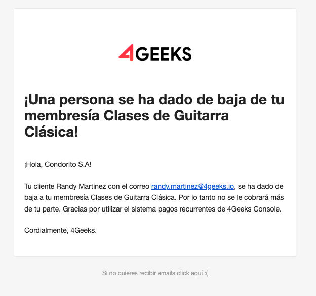 Email notification
