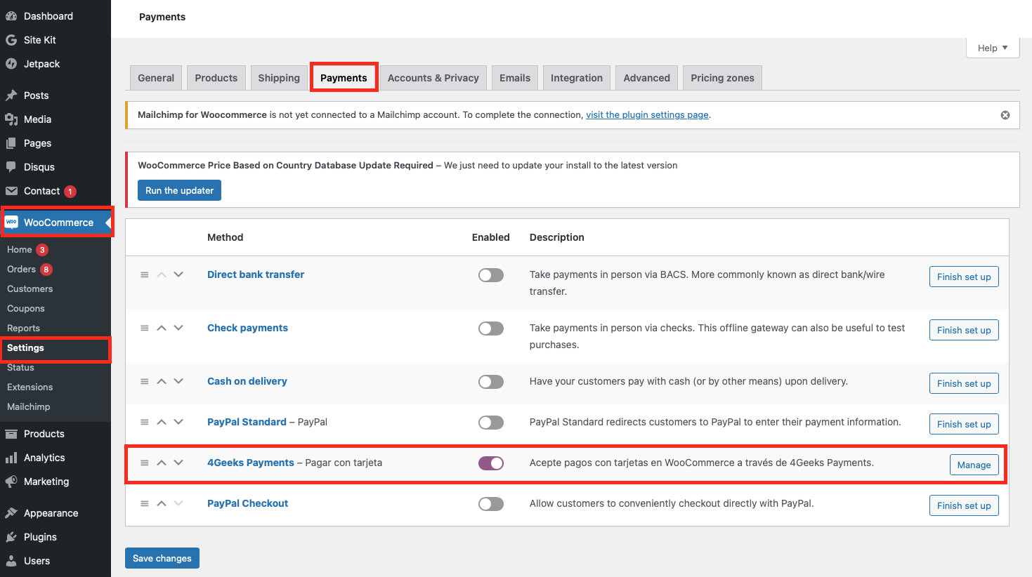 manage plugin